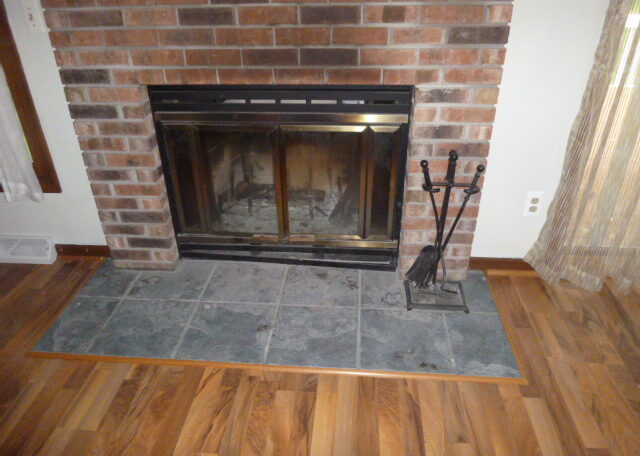 example of a wood fireplace